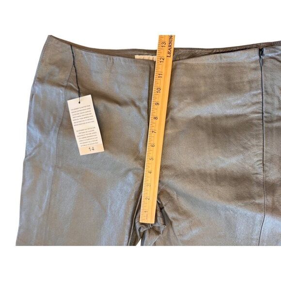 NWT Grey Bagatelle 100% Genuine Leather Straight Leg Pants Sz 14 Vintage Chic - Picture 8 of 10